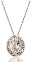 Clogau - Looking Glass, White Topaz Set, Sterling Silver - Rose Gold - Pendant