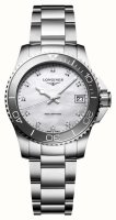 Longines - Hydroconquest, Diamond Set, Stainless Steel - Quartz MOP 11xD Watch, Size 32mm L33704876