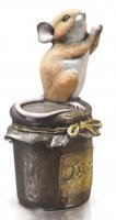 Richard Cooper - Sicky Fingers, Ceramic/Pottery/China Mouse on Jam Jar 245BR