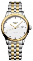Longines - Flagship, Diamond Set, Stainless Steel - Yellow Gold Plated - 12 Top Wesselton VS-SI diamonds 0.034 carats, Size 26mm L42743277