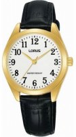 Lorus - Leather - Yellow Gold Plated - Quartz Watch, Size 30mm RG238TX5