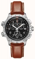 Hamilton - Khaki Aviation XWind, Stainless Steel - Leather - GMT Chrono Quartz Watch, Size 46mm H77912535