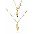 Kit Heath - Dro Blossom Eden, Sterling Silver - Yellow Gold Plated - Mini Leaf, Size 17"