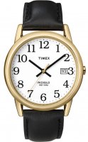 Timex - Gold Plated Black Leather Strap Watch, Size Gents T2H291D7PF