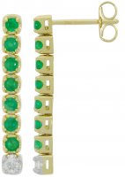 Guest and Philips - 0.10 DIAMOND, Emerald Set, Yellow Gold - LINE DROP EARRINGS 09EADG87433