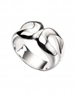 Gecko - Beginnings, Silver Double Organic Loop Ring, Size P