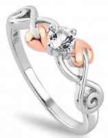 Clogau - Tree of Life, White Topaz Set, Sterling Silver - Rose Gold - Anniversary Ring 3STLQR