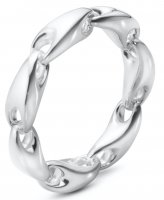 Georg Jensen - Reflect, Sterling Silver - Small Chain Ring, Size 58 200010900058