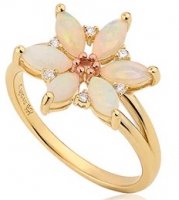 Clogau - Snowdon Lily, Opal and Diamond Set, Yellow Gold - - Ring