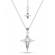 Kit Heath - Empire Astoria Star, Rhodium Plated - Star Cross Necklace, Size 18 inch - 90407RP029
