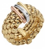 Fope - Panorama, Yellow Gold - Rose Gold - White Gold 18ct Ring, Size 210mm - AN587L
