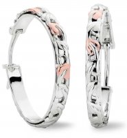 Clogau - Tree of Life, Silver and Welsh Gold Hoop Earrings 24mm