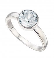 Gecko - Swarovski Crystal Set, Sterling Silver - Clear Crystal Ring, Size O.5 - R3688-56