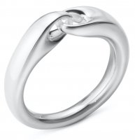 Georg Jensen - Reflect, Sterling Silver - Small Link Ring, Size 52 200010910052