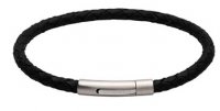Unique - Leather - Stainless Steel - Bracelet, Size 21cm B444BL-21CM