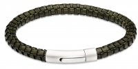 Unique - Leather - Stainless Steel - Bracelet, Size 21CM B543DG-21CM