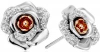 Clogau - Moonlight Rose, Silver and Welsh Gold Earrings
