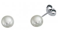 Gecko - Beginnings, White Pearl Set, Silver Stud Earrings E3965W