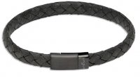 Unique - Leather - Stainless Steel - Bracelet, Size 21CM B494ABL-21CM