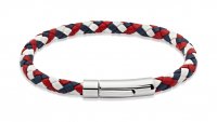 Unique - Leather - Stainless Steel - GBR Bracelet, Size 23cm A40GBR-23CM