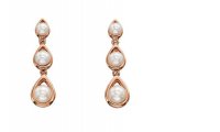 Gecko - Pearl Set, 9ct Rose Gold Drop Earrings