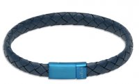 Unique - Leather - Stainless Steel - Bracelet, Size 21CM B494NV-21CM