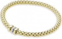 Fope - Solo, D 0.10ct Set, Yellow Gold - 18ct Bracelet, Size 185mm