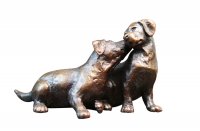 Richard Cooper - Pair Labrador Puppies, Bronze Ornament 844