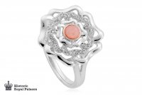 Clogau - Tudor Rose, Silver/Pink Ring, Size o