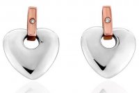 Clogau - Diamond Set, Sterling Silver With 9ct Rose Gold Stud, Heart, Earrings