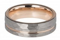 Unique - Tungsten Steel Hammered Ring TUR-80-62