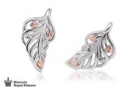 Clogau - Debutaunte, Silver and Welsh Gold Feather, Stud Earrings