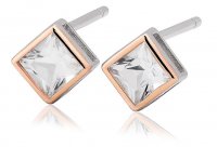 Clogau - Cubic Zirconia Set, Sterling Silver - Rose Gold - Stud, Earrings