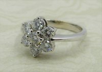 Antique Guest and Philips - 1.00ct Diamond Set, White Gold - Cluster Ring R4650