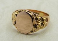 Antique Guest and Philips - Rose Gold Signet Ring R4952