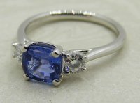 Antique Guest and Philips - Sapphire Set, Platinum - Three Stone  Ring R5136