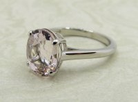 Antique Guest and Philips - Morganite Set, White Gold - Single Stone Ring R5078