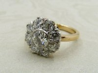 Antique Guest and Philips - Diamond Set, Yellow Gold - Platinum - Cluster Ring R5199