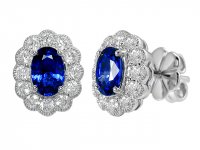 Guest and Philips - D 0.52ct Sapp 1.32ct Set, White Gold - 18ct Stud Earrings TCAE1031WG