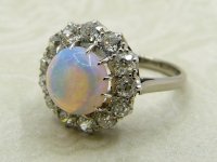 Antique Guest and Philips - Opal Set, White Gold - Cluster Ring R5085