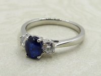 Antique Guest and Philips - Sapphire Set, Platinum - Three Stone Ring R5135