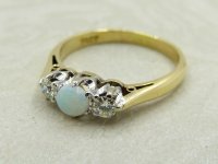 Antique Guest and Philips - Opal Set, Yellow Gold - White Gold - Three Stone Ring R5196