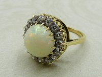 Antique Guest and Philips - Opal Set, Yellow Gold - Cluster Ring R5200
