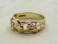 Antique Guest and Philips - Rose Gold Filigree Band Ring R5212