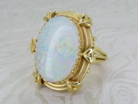 Antique Guest and Philips - Opal Set, Yellow Gold - Single Stone Ring R5294
