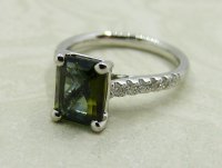 Antique Guest and Philips - Tourmaline Set, Platinum - Single Stone Ring R5105