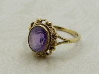 Antique Guest and Philips - Amethyst Set, Yellow Gold - Single Stone Ring R5207