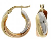 Guest and Philips - 9ct Yellow White Gold Hoops Earrings