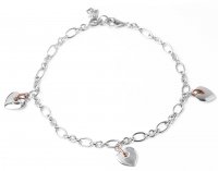 Clogau - Sterling Silver With 9ct Rose Gold Heart,  Cariad Bracelet