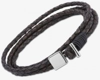Unique - Leather - Stainless Steel - Bracelet, Size 23cm - B32-23CM